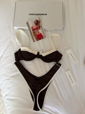 Hard Swimwear Black & Cream Underwire Bikini Set